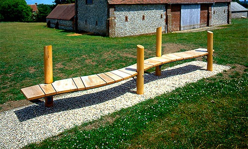 Oak & elm bench